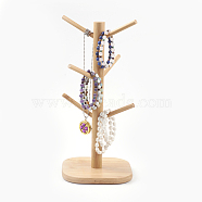 Bamboo Bracelet Displays, Bamboo Mug Rack Tree, Multifunction Jewelry Display Stand, BurlyWood, 16x16x35.5cm(BDIS-F002-01)
