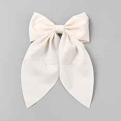 Polyester & Iron Alligator Hair Clips, Bowknot, White, 190~195x125x17.5mm(PHAR-WH0023-006P-B)