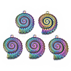 Ion Plating(IP) 201 Stainless Steel Pendants, Snail, Rainbow Color, 30x22.5x3mm, Hole: 1.9mm(STAS-N098-054M)