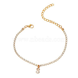 Fashionable and Creative Rhinestone Anklet Bracelets, English Letter S Hip-hop Creative Beach Anklet for Women, Golden(DA6716-19)