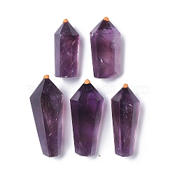 Natural Amethyst Tower Home Display Decoration, Healing Stone Wands, for Reiki Chakra Meditation Therapy Decos, Hexagon Prism, 51~71x22~32x18~29mm(DJEW-G036-03)