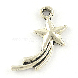Tibetan Style Alloy Pendants, Star, Cadmium Free & Lead Free, Antique Silver, 16x13.5x1.2mm, Hole: 1.5mm, about 2780pcs/1000g(TIBEP-S299-24AS-RS)