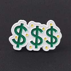 Dollar Money Enamel Pin, Alloy Brooch for Backpack Clothes, Sign Pattern, 18x30x1.5mm, Pin: 1.2mm(JEWB-A005-10-07)