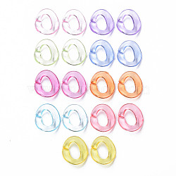 Transparent Acrylic Linking Rings, Quick Link Connectors, for Cable Chains Making, Twisted Oval, Mixed Color, 19x16.5x2.5mm, Inner Diameter: 7x11mm, about 1060pcs/500g(MACR-S373-99-B)