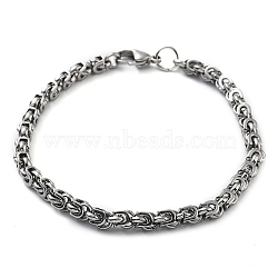 304 Stainless Steel Rope Chain Bracelet, Stainless Steel Color, 8-3/4 inch(22.1cm)(BJEW-Z023-03C)