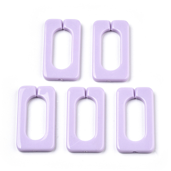 Opaque Acrylic Linking Rings, Quick Link Connectors, for Cross Chains Making, Rectangle, Lilac, 43.5x23x4.5mm, Inner Diameter: 30x12mm, about 147pcs/500g