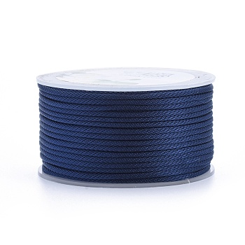 Polyester Braided Cords, for Jewelry Making Beading Crafting, Prussian Blue, 3mm, about 10.93 yards(10m)/roll