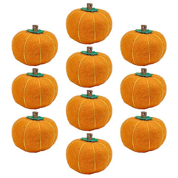 Felt Pendants, Pumpkin, Orange, 37~46x43~45mm, Hole: 1.5mm