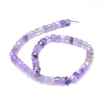 Natural Amethyst Beads Strands, Faceted, Rondelle, 10x5~8mm, Hole: 0.8mm, about 56~66pcs/strand, 15.7 inch(40cm)