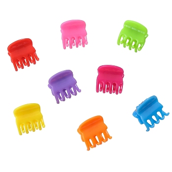 Mini Hair Claws Clip, Hair Pin, Hair Bangs for Little Girls, Mixed Color, 20x20x20mm