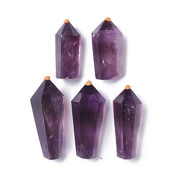 Natural Amethyst Tower Home Display Decoration, Healing Stone Wands, for Reiki Chakra Meditation Therapy Decos, Hexagon Prism, 51~71x22~32x18~29mm