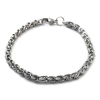 304 Stainless Steel Rope Chain Bracelet, Stainless Steel Color, 8-3/4 inch(22.1cm)