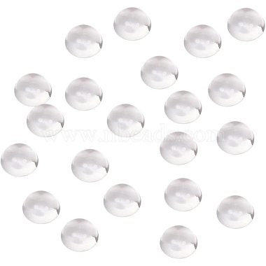 10mm Clear Half Round Glass Cabochons