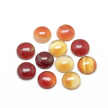 10mm Red Half Round Agate Cabochons