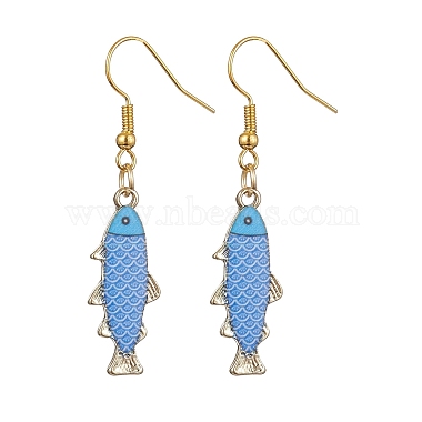 Cornflower Blue Fish Alloy Earrings