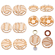 chgcraft 20pcs 5 styles pendentifs en bois creux(WOOD-CA0001-54)-1