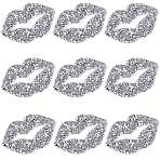 Lip Hotfix Resin Rhinestone (Hot Melt Adhesive On The Back), Iron on Patches, Rhinestone Trimming, Jet, Crystal, 35x60x2.5mm(DIY-WH20013-45)