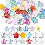60Pcs 20 Styles Mixed Styles Glass Beads, Star, Mixed Color, 8x8~8.5x4mm, Hole: 1mm, 3pcs/style(GLAA-YW0003-78)