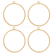 20Pcs Brass Pendants, Nickel Free, Ring, Real 18K Gold Plated, 28x25x1mm, Hole: 1.6mm(KK-BBC00050-79)