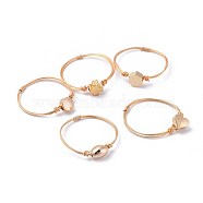 Mixed Shapes Brass Rings, with Eco-Friendly Copper Wire, Real 18K Gold Plated, 18~19mm, 1~1.5mm(RJEW-JR00266)