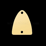 201 Stainless Steel Link Connectors, Laser Cut, Triangle, Golden, 15x12.5x1mm, Hole: 1.4mm(STAS-S105-LA386-2)