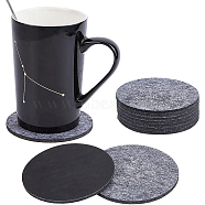 Flat Round Wool Felt Cup Mat, Self-adhesive Felt Coaster, for Drink with Holder, Gray, 101x4mm(DIY-WH0305-32)