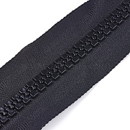 Garment Accessories, Cloth and Resin Zipper, Zip-fastener Components, Black, 40mm, 10yards/bundle(FIND-WH0052-31)
