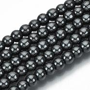 Non-magnetic Synthetic Hematite Beads Strands, Grade A, Round, 4mm, Hole: 1mm, about 100pcs/strand, 15.5 inch(G-Q892-4mm)