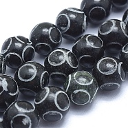 Natural Xiuyan Jade Bead Strands, Round, 9~10mm, Hole: 1~1.2mm, about 41~46pcs/strand, 15.5 inch(39.5cm)(G-O179-B03-10mm)