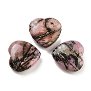 Heart Natural Rhodonite Worry Stone, Anxiety Healing Thumb Stone, 19.5~20.5x20~20.5x5.8~6.8mm(G-C134-06A-19)