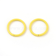 Iron Jump Rings, Open Jump Rings, Yellow, 18 Gauge, 10x1mm, Inner Diameter: 8mm(IFIN-F149-B05)
