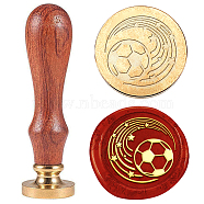 Wax Seal Stamp Set, Sealing Wax Stamp Solid Brass Heads with Wood Handles, for Envelopes Invitations, Gift Card, Football, 83x22mm, Stamps: 25x14.5mm(AJEW-WH0208-1494)