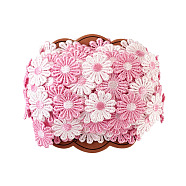 Colorful Polyester Lace Trim, Daisy Pattern, Pearl Pink, 1"(25mm), 15yards(13.72m/roll)(OCOR-TA0001-34C)