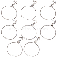 8Pcs Adjustable 304 Stainless Steel Link Bracelet Making, Slider Bracelets, Fit for Connector Charms, Stainless Steel Color, 9 inch(23cm)(STAS-SC0006-04)