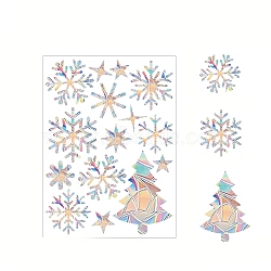 2 Sheets Rainbow Prism PVC Window Static Stickers, Waterproof 3D Laser Electrostatic Glass Window Decals for Window Decoration, Snowflake, 220x300mm(STGL-PW0001-44C)