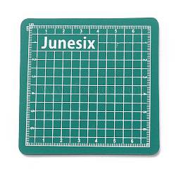 PVC Cutting Mat Pad, with Scale, for Desktop Fine Manual Work Leather Craft Sewing DIY Punch Board, Sea Green, 8x8x0.3cm(AJEW-I058-02E)