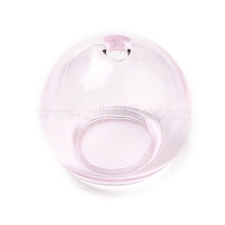 Transparent Glass Bead Cone, for Wind Chimes Making, Half Round, Pearl Pink, 10.5x8.5~8.8mm, Hole: 1.2mm, Inner Diameter: 5.8mm(GLAA-G100-01A-05)