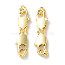 Rack Plating Brass Lobster Claw Clasps, with Jump Rings, Long-Lasting Plated, Lead Free & Cadmium Free, Golden, 25mm, Clasp: 12x6x2mm, Hole: 2.8mm(KK-F090-25G)