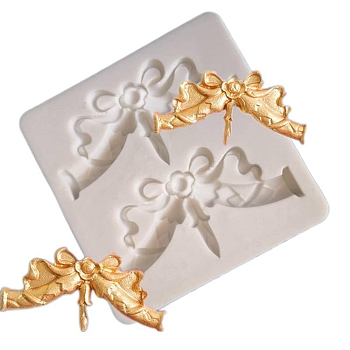 Food Grade Silicone Molds, Fondant Molds, For DIY Cake Decoration, Chocolate, Candy, UV Resin & Epoxy Resin Jewelry Making, Butterfly, Antique White, 80x80mm, Inner Size: 35mm