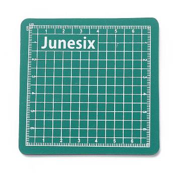 PVC Cutting Mat Pad, with Scale, for Desktop Fine Manual Work Leather Craft Sewing DIY Punch Board, Sea Green, 8x8x0.3cm