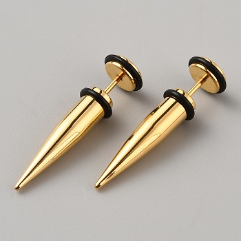 Stainless Steel Ear Taper Stretcher, Cone Gauge Earrings for Woman Men, Golden, 36.5x9.5mm