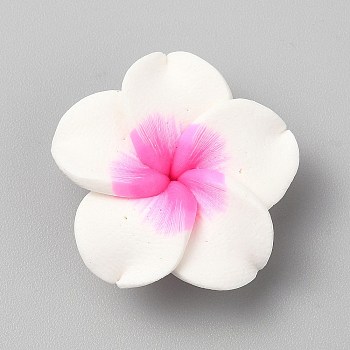 Handmade Polymer Clay Beads, Flower, Pearl Pink, 10~11x25~26x25~26mm, Hole: 1.5mm