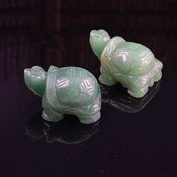 Natural Green Aventurine Carved Healing Tortoise Figurines, Reiki Stones Statues for Energy Balancing Meditation Therapy, 53~54.5x35~37x23~25.5mm