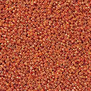 TOHO Round Seed Beads, Japanese Seed Beads, (PF562) PermaFinish Burnt Orange Metallic, 8/0, 3mm, Hole: 1mm, about 222pcs/bottle, 10g/bottle