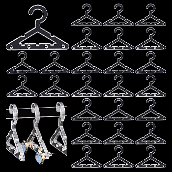 Elite 30Pcs Transparent Acrylic Earring Display Accessories, for Earring Organizer Holder, Clothes Hanger shape, Clear, 3.95x5.5x0.3cm, Hole: 2mm