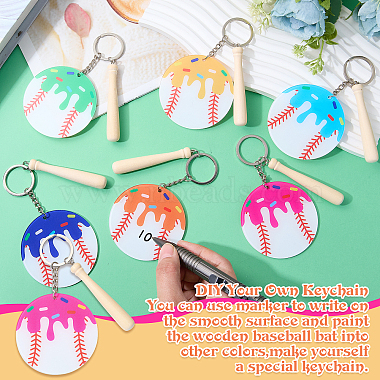 6Pcs 6 Colors Acrylic Keychains(KEYC-SZ0001-31)-5