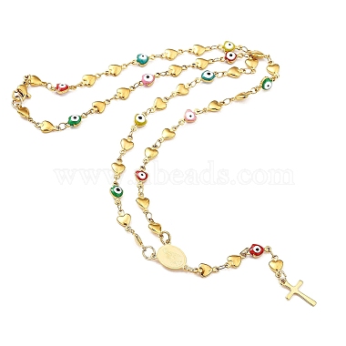 Collares unisex de 304 rosario de acero inoxidable(NJEW-L457-001A-G)-3