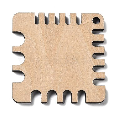 Jauge d'aiguille à tricoter carrée en bois(DIY-XCP0002-75)-3
