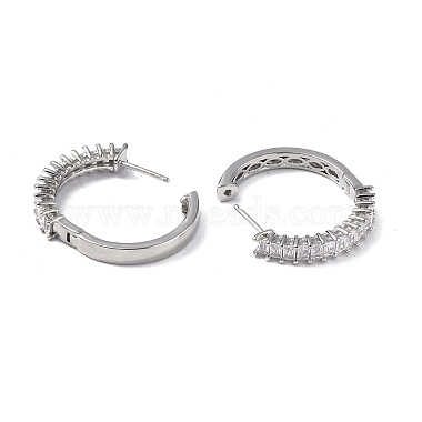 Cubic Zirconia Hoop Earrings(EJEW-P214-22P-02)-2