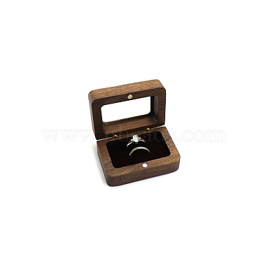 Coffee Rectangle Wood Ring Box